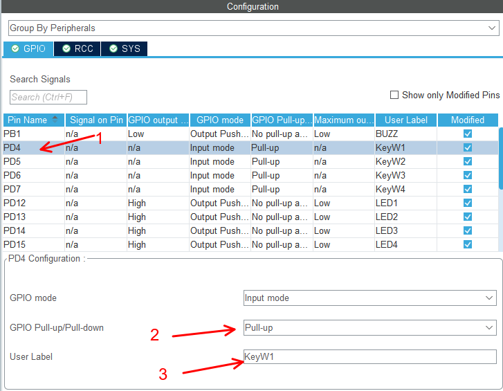 图3-14 矩阵按键模式配置(1)